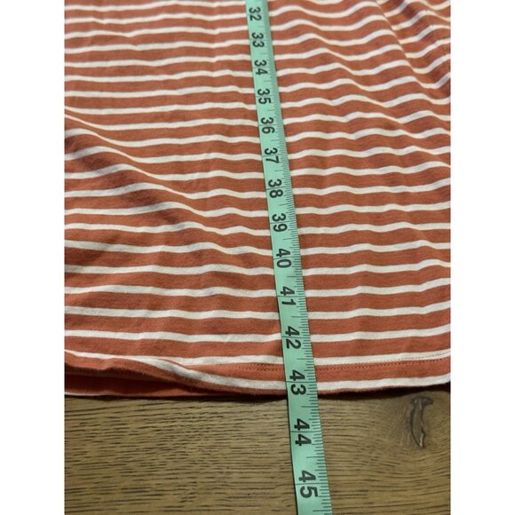 Toad &Co Muse Midi Dress Women’s M Orange Stripe Adjustable Drawcord Pocket - Picture 4 of 11